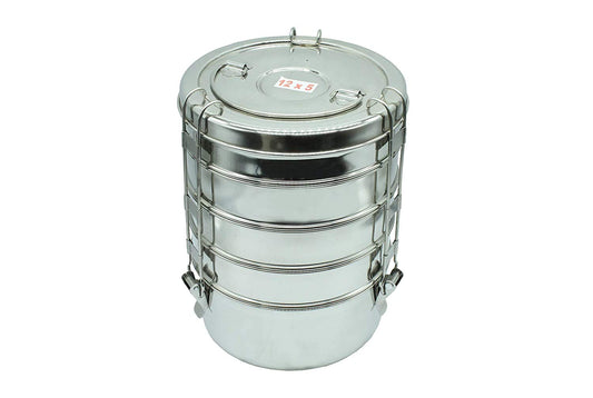 Stainless Steel 5 Tier Lunch Box | Tiffin Box (Size: 12x5)