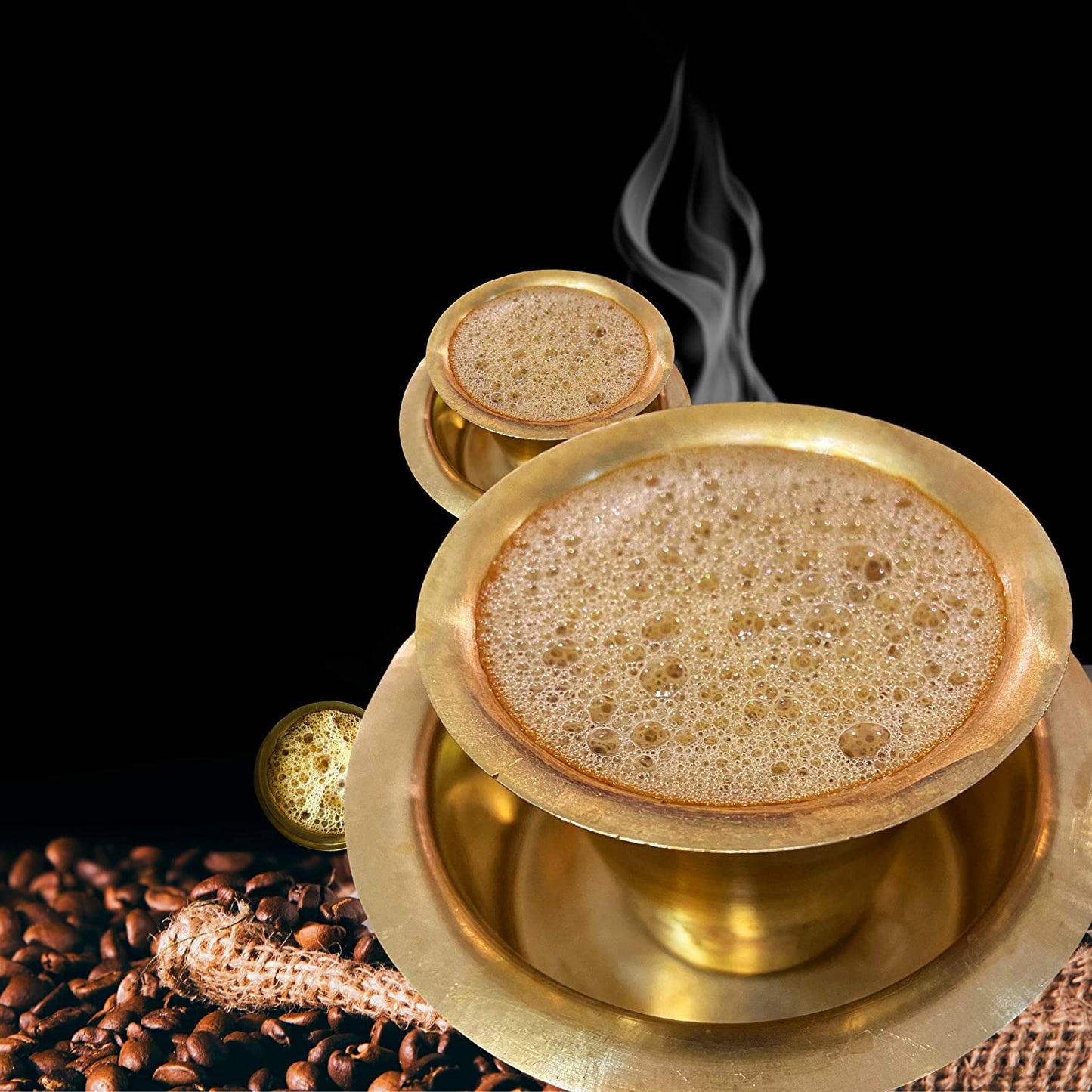 Brass Traditional Coffee Dabara Set for Tasting Excellent South Indian Filter Coffee | Brass Tumbler | Coffee Cup