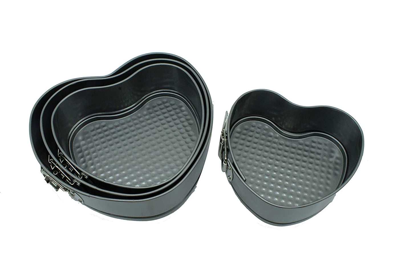 Carbon Steel Heart Shape Cake Mould | Baking Pan (Set of 4 Pcs)