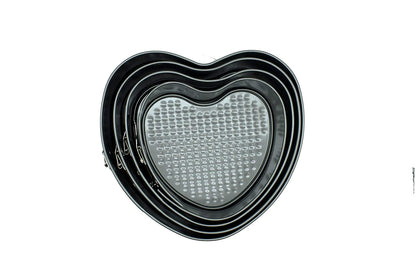 Carbon Steel Heart Shape Cake Mould | Baking Pan (Set of 4 Pcs)