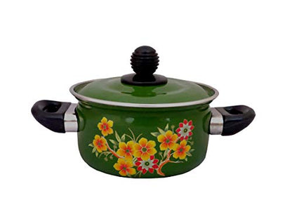 Cook and Serve Carbon Steel Enamel Pot 1.2Ltr (Green)