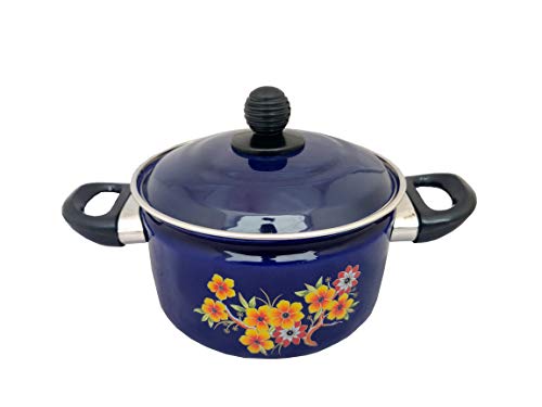 Cook and Serve Carbon Steel Enamel Pot 2500ml (Blue)