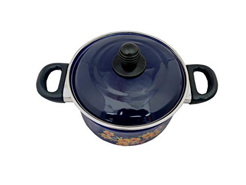 Cook and Serve Carbon Steel Enamel Pot 2500ml (Blue)