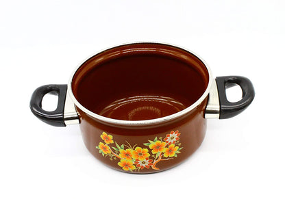 Cook and Serving Carbon Steel Enamel Pot 2500ml (Brown)