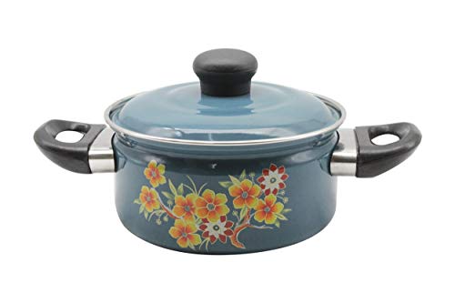 Eternal Carbon Steel Cook and Serve Enamel Pot 1.5 litres (Blue Green)