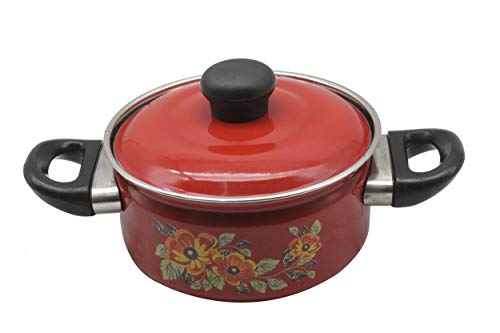 Eternal Carbon Steel Cook and Serve Enamel Pot 1.5 litres (Red)
