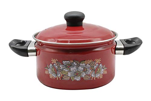 Eternal Carbon Steel Cook and Serve Enamel Pot 2.5 litres (Red)