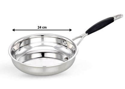 Evasilva Triply Skillet | Fry Pan 24 cm | 9.5 inch