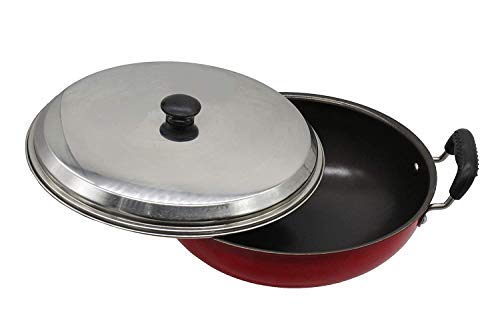 Fe+ Pre-Seasoned Iron Deep Kadhai with Lid 23.5cm