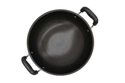 Fe+ Pre-Seasoned Iron Deep Kadhai with Lid 23.5cm