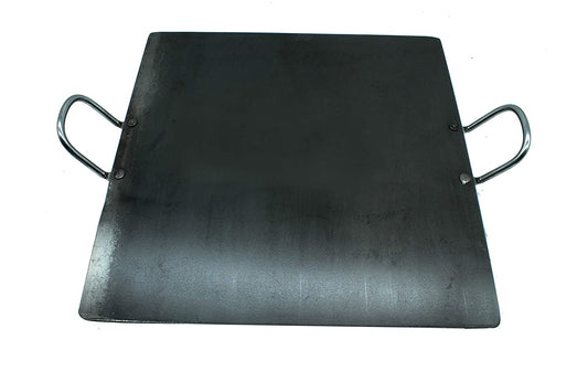 Fe+ Pre-Seasoned Mild Carbon Steel | Iron Square Pathri Tawa 30cm (Thickness-3mm)