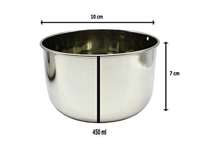 Stainless Steel Deep Bowl | Mixing Bowl | Tope 10cm Heavy Gauge 450ml (Glossy Finish)