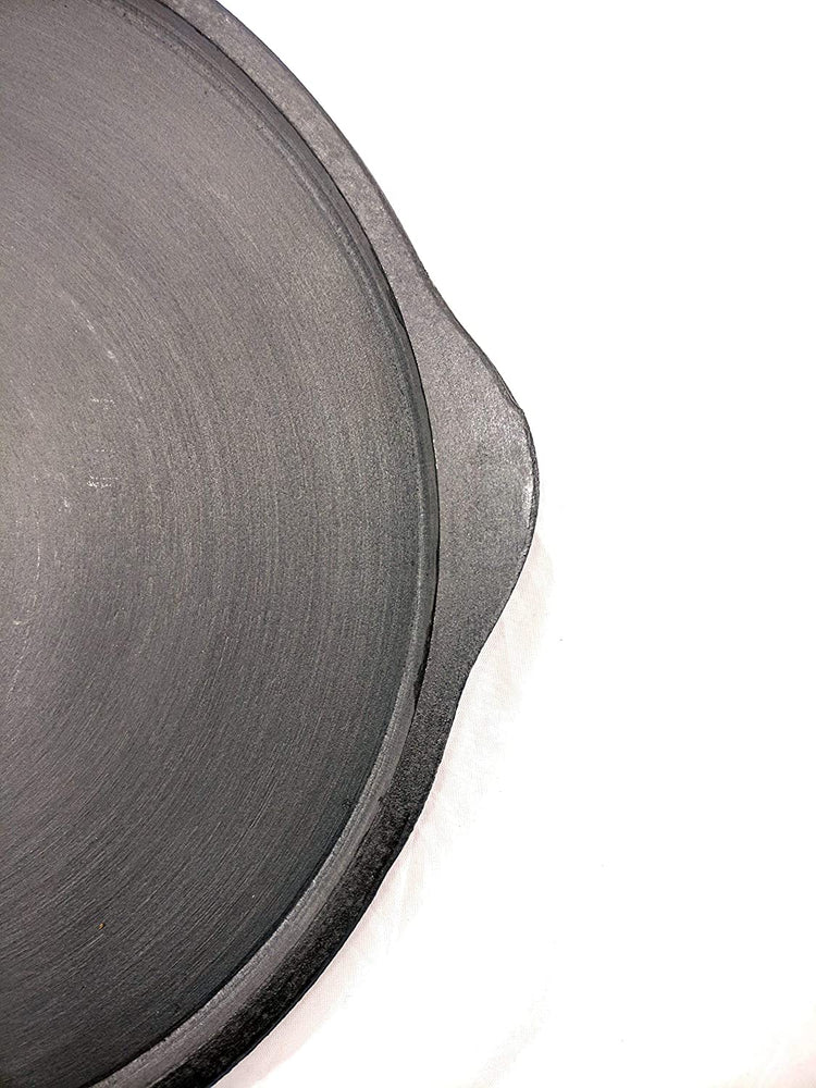 Cast Pre-Seasoned Iron Induction Compatible Flat Tawa | Dosa kal 9.5 inch| 24cm (Small)