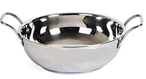 Stainless Steel Sandwich Bottom Kadhai 23cm-Heavy Gauge