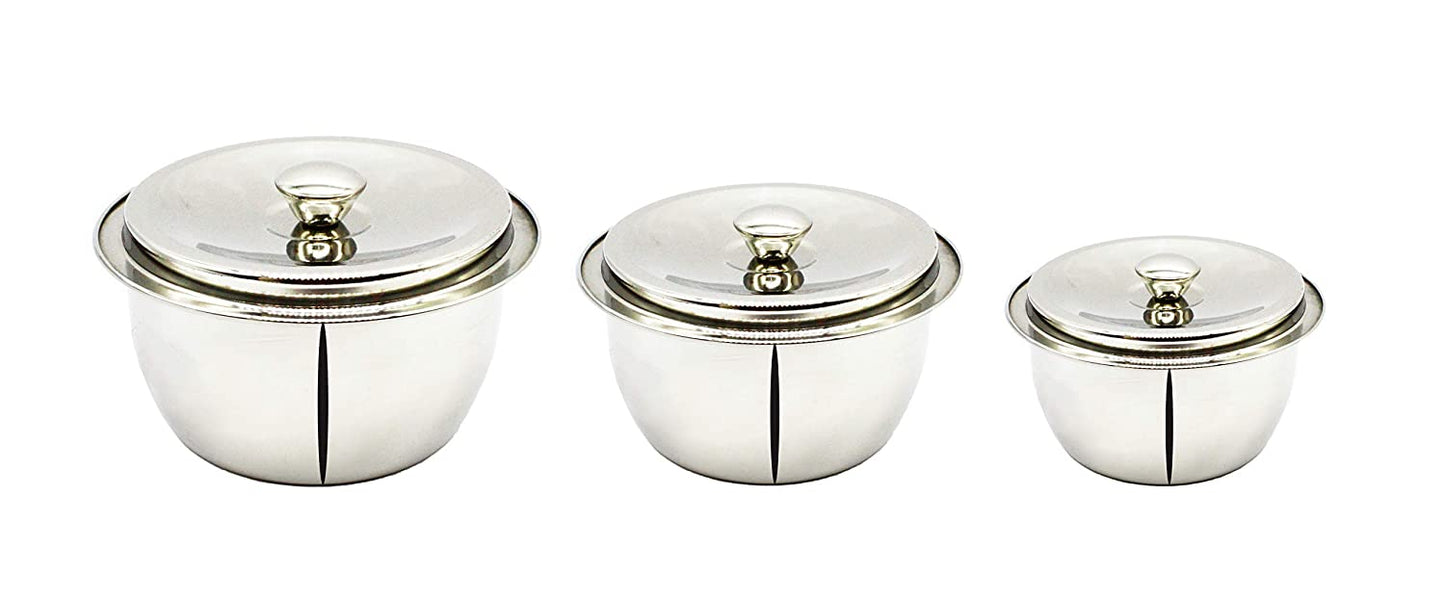 Stainless Steel Serving Bowl Set of 3 Pcs (19 cm, 17.5 cm, 16.3 cm)