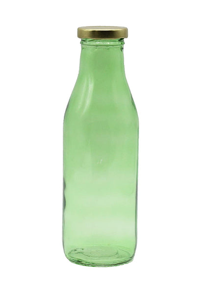 Glass Milk Bottle 300ml | Green-Set of 4 Pcs