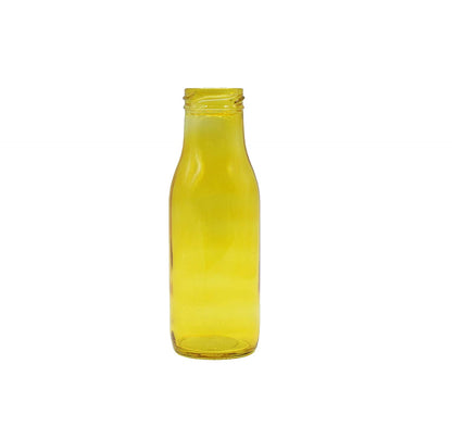 Glass Milk Bottle 500ml | Yellow-Set of 4 Pcs