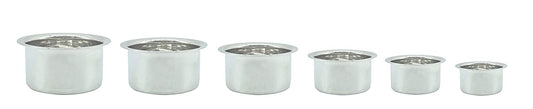 Stainless Steel Milk Pot | Cook and Serve Bowl | Tope Set (11.5cm, 13.5cm, 14.5cm, 16cm, 17.5cm, 19cm) - Set of 6 Pcs