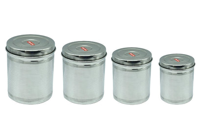 Stainless Steel Canister Set Of 4 Pcs - 600 ml, 900 ml, 1200 ml, 1600 ml