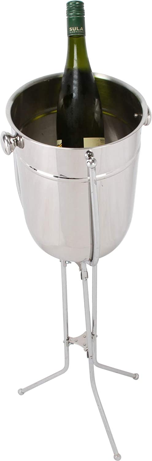 Stainless Steel Champagne | Wine and Beer Ice Bucket with Stainless Steel Stand