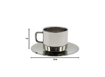 Stainless Steel Coffee | Tea Mugs 120ml (Set Of 4 Pcs)