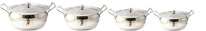Stainless Steel Cook and Serve Set With Lid (4 Pcs Set) - No: 2