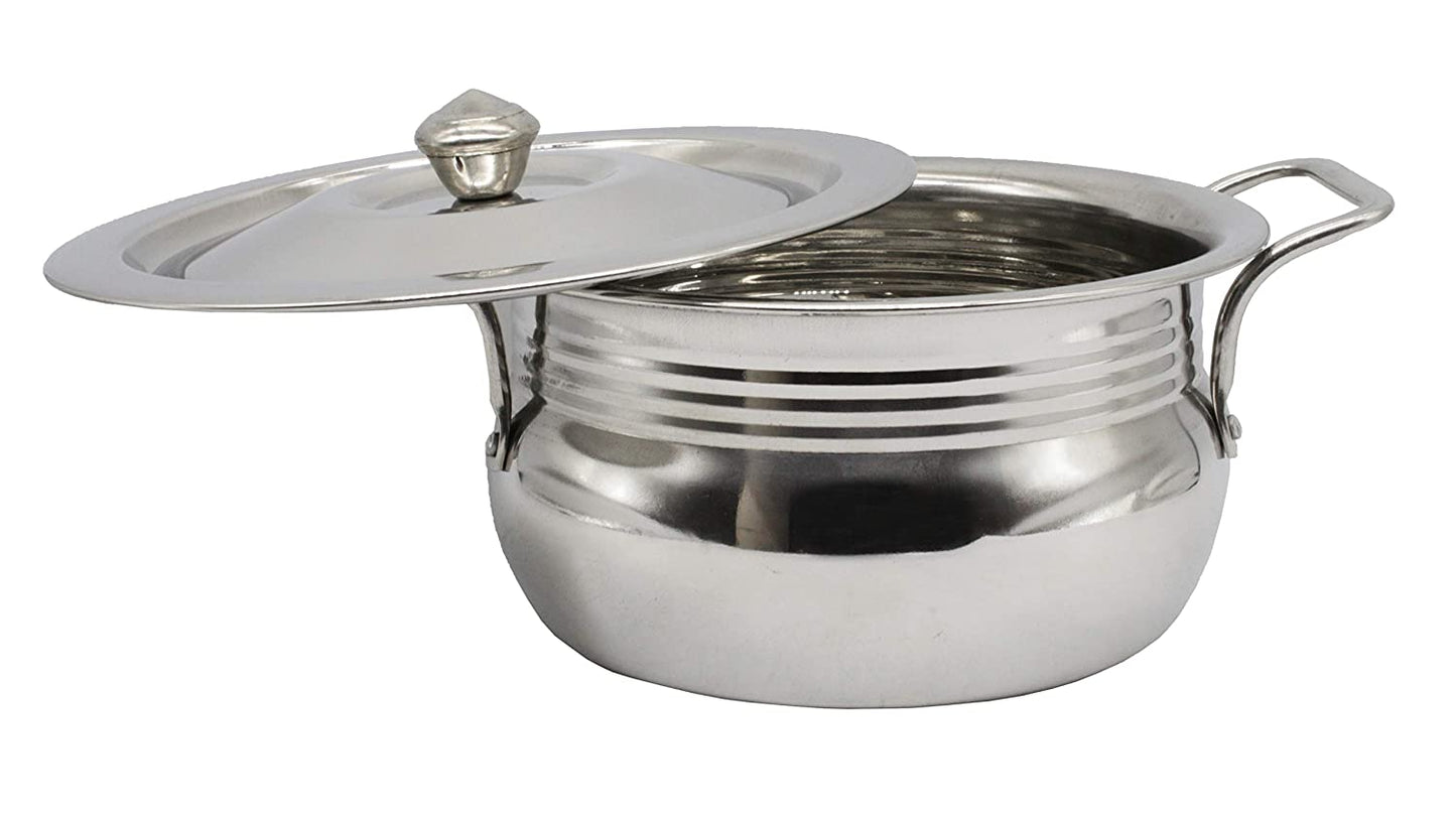 Stainless Steel Cook and Serve Set With Lid (4 Pcs Set) - No: 3