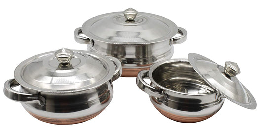 Stainless Steel Copper Bottom Dish 3 Pcs Set (14cm, 16cm, 18cm)