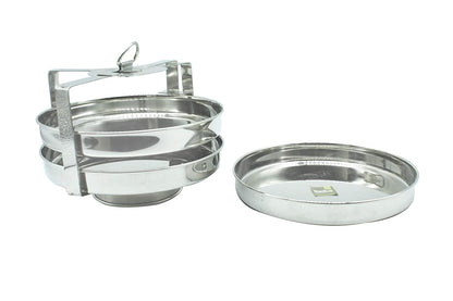 Stainless Steel Dhokla | Thattai Idli Stand for Pressure Cooker - 3 Plates (Wide)