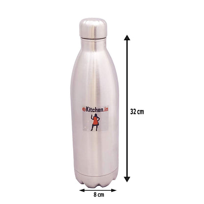 Stainless Steel 1000ml Hot and Cold Water Bottle | Flask + 120ml Cups | Mugs Set Of 8 Pcs