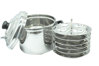 Stainless Steel Idli Maker | Steamer (6 Plates | 24 idlies) (Induction Compatible)