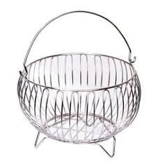Stainless Steel Natural Fruit Basket With Handle (No: 3)-Big