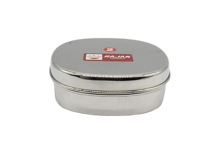 Stainless Steel No.1&2 Plain Lunch Box | Dabba (Set of 2 Pcs)