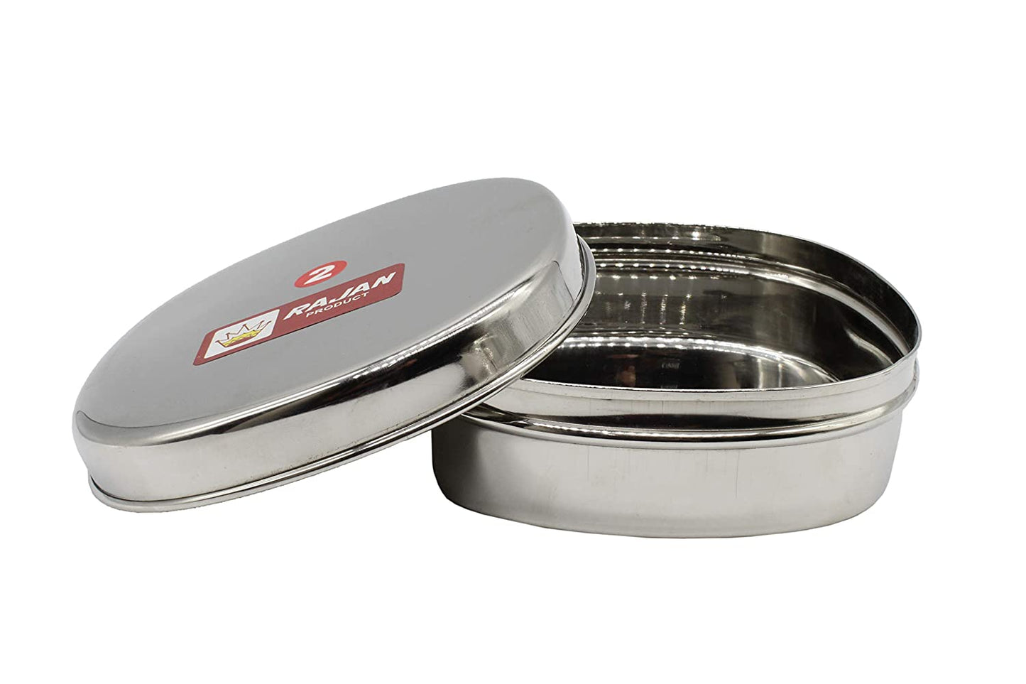 Stainless Steel No.1&2 Plain Lunch Box | Dabba (Set of 2 Pcs)