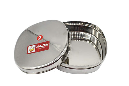 Stainless Steel No.1&2 Plain Lunch Box | Dabba (Set of 2 Pcs)