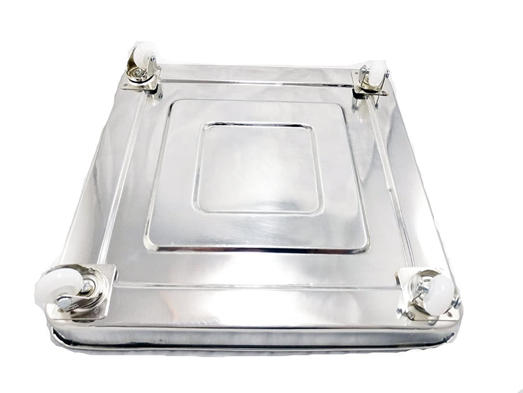 Stainless Steel Oil Trolley With Wheels | Square Shape