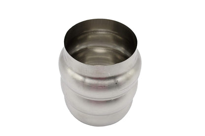 Stainless Steel Container | Canister Ribbed Small Size-450 ml (Pack Of 3 Pcs)