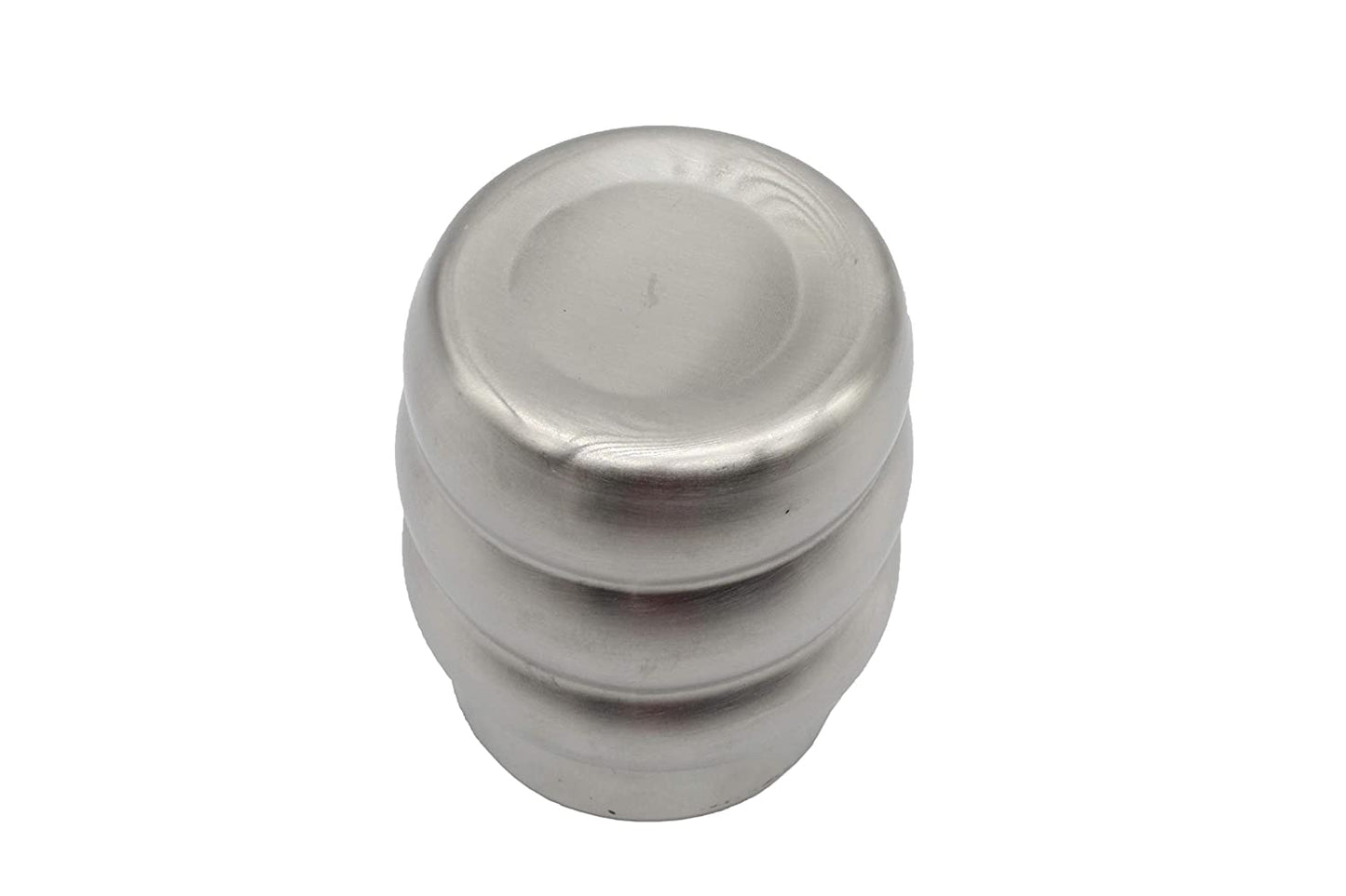 Stainless Steel Container | Canister Ribbed Small Size-450 ml (Pack Of 3 Pcs)