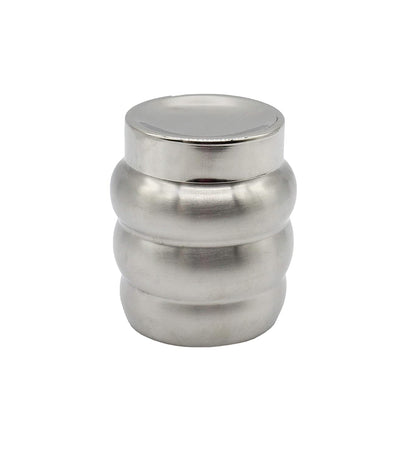 Stainless Steel Container | Canister Ribbed Small Size-450 ml (Pack Of 3 Pcs)