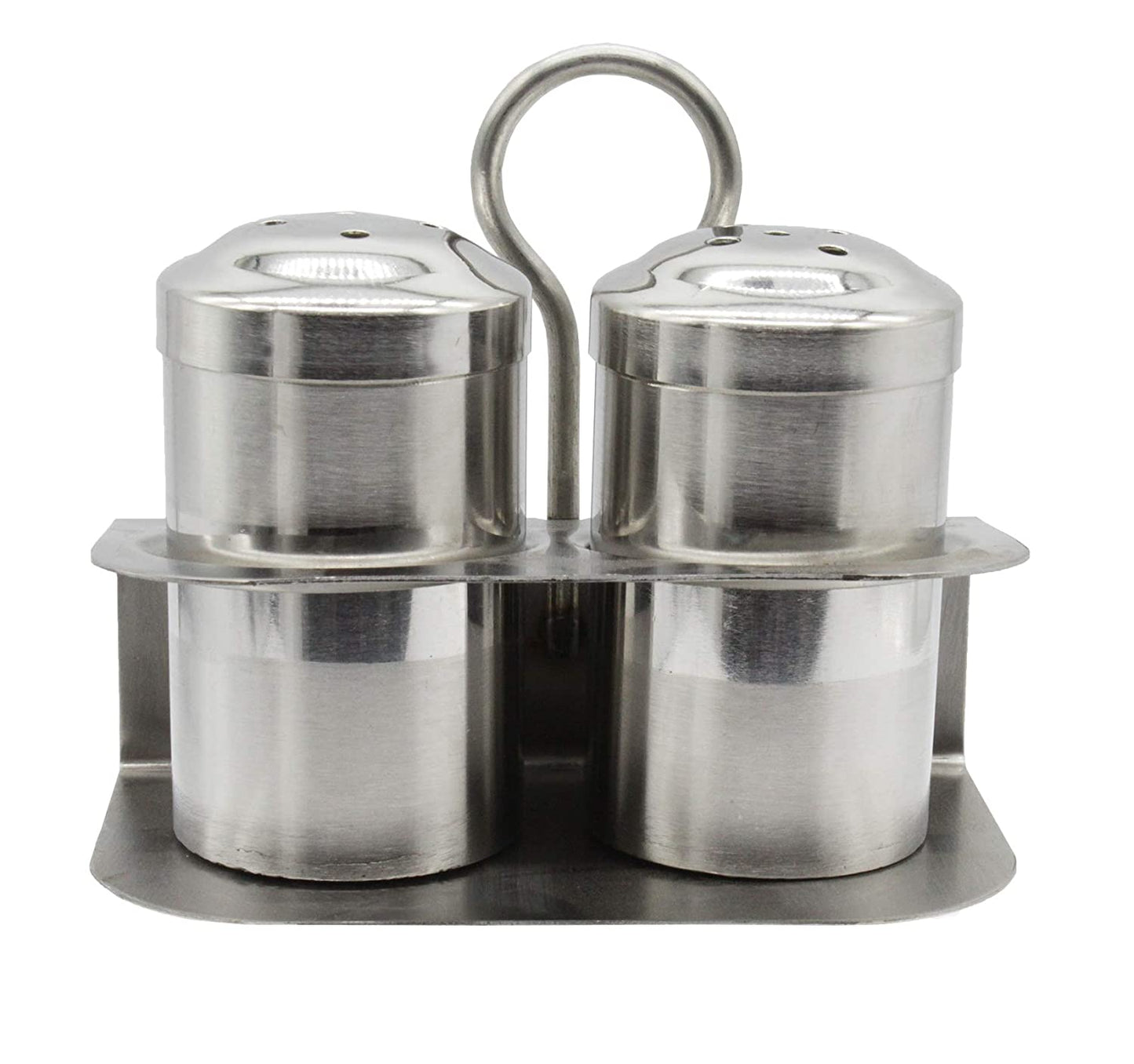 Stainless Steel Salt And Pepper Shaker Set With Stand