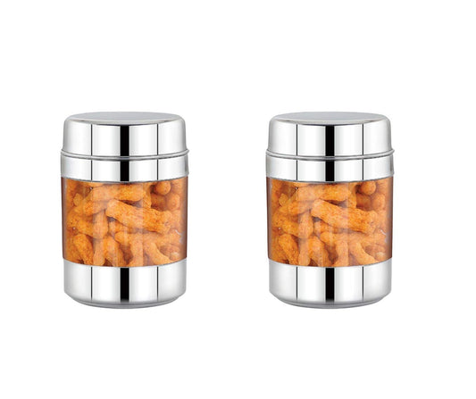 Stainless Steel See Through Canister 1450ml (Set Of 2 Pcs)