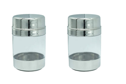 Stainless Steel See Through Canister 650ml (Set Of 2 Pcs)