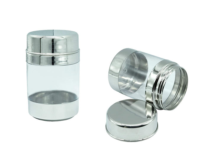 Stainless Steel See Through Canister 650ml (Set Of 2 Pcs)