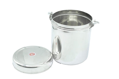 Stainless Steel Royal Milk Pot | Thukku | Container Set Of 2 Pcs (14cm & 15cm)