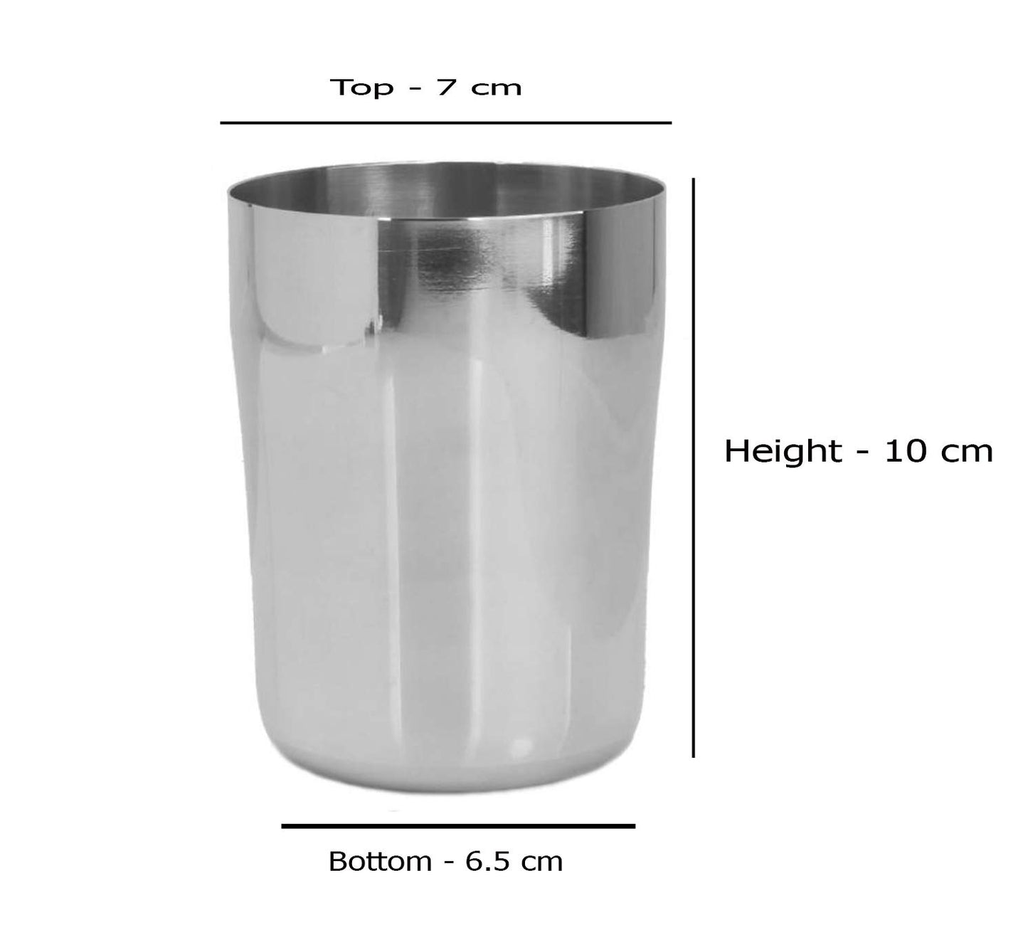 Stainless Steel Water Juice Glass | Tumbler Set of 4 Pcs - 7cm