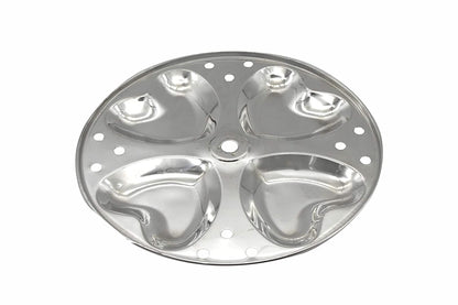 Stainless Steel Xtra Deep Idly Stand With Heart Shaped Idly Plates (4 Plates | 16 Idlies)