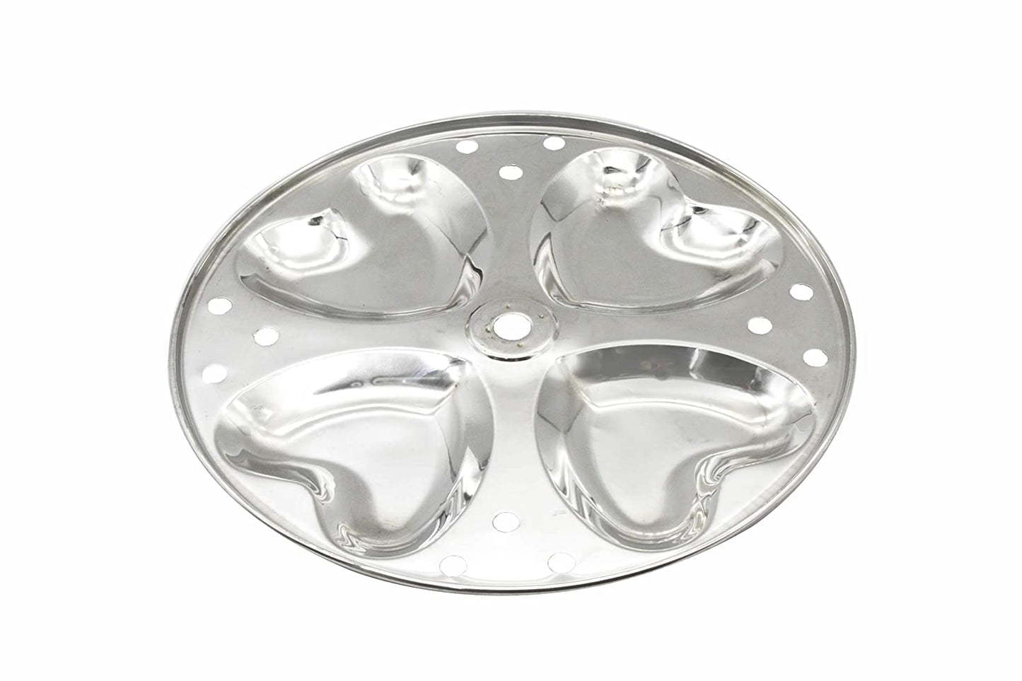 Stainless Steel Xtra Deep Idly Stand With Heart Shaped Idly Plates (4 Plates | 16 Idlies)