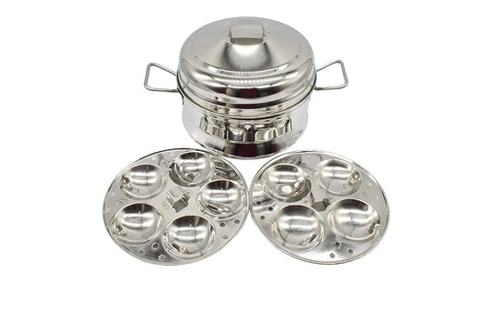 Stainless Steel Idly Panai - Steams 9 idli ( 2 Idly plates)