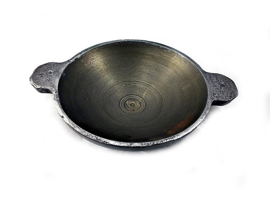 Cast Iron Pre-Seasoned Induction Compatible Appam Pan | Kadhai 18cm