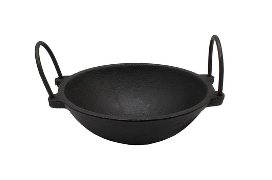 Pre-Seasoned Cast Iron 1 Litre Kadhai 19cm (Induction Compatible)